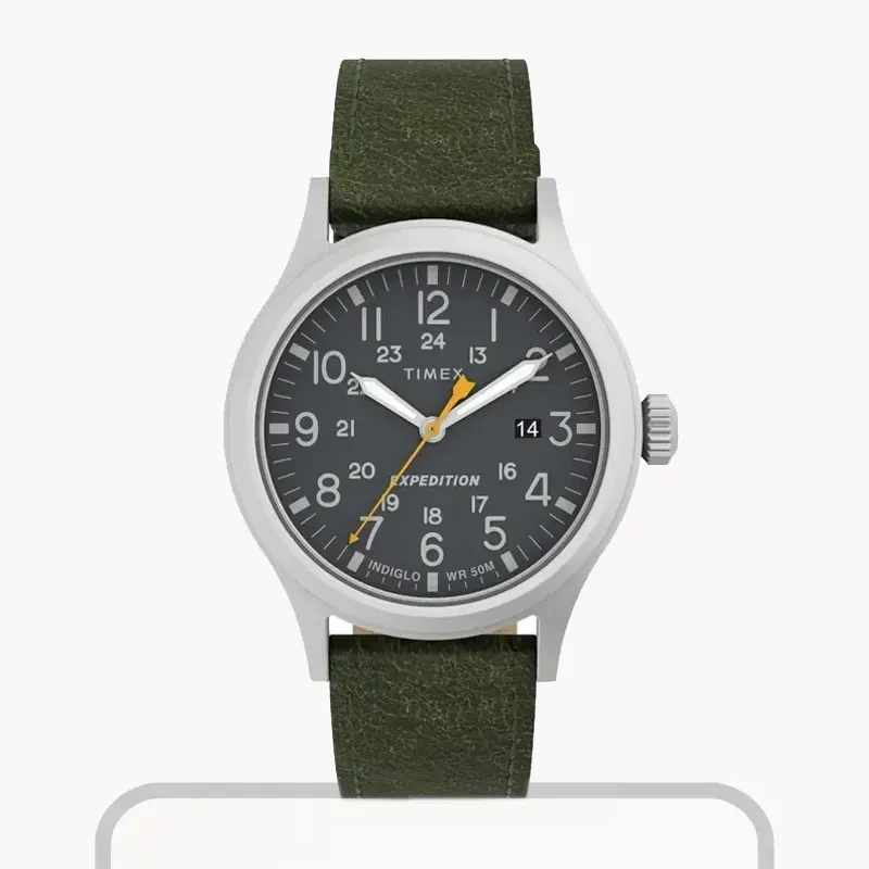 Timex Standard Black Dial Leather Men's Watch- TWB22900